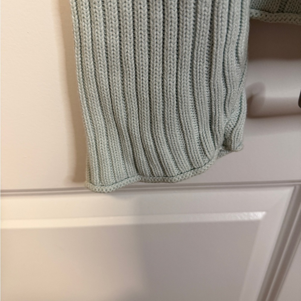 J Jill light green Ribbed Turtleneck Sweater Women’s XL 100% Cotton Knit - Picture 5 of 5